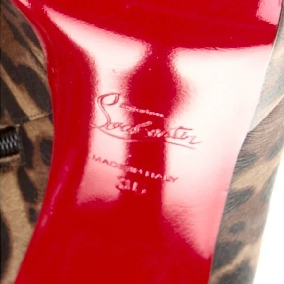 Christian Louboutin animal Leo print kid leather ankle platform bootie. EU36 - Picture 8 of 9